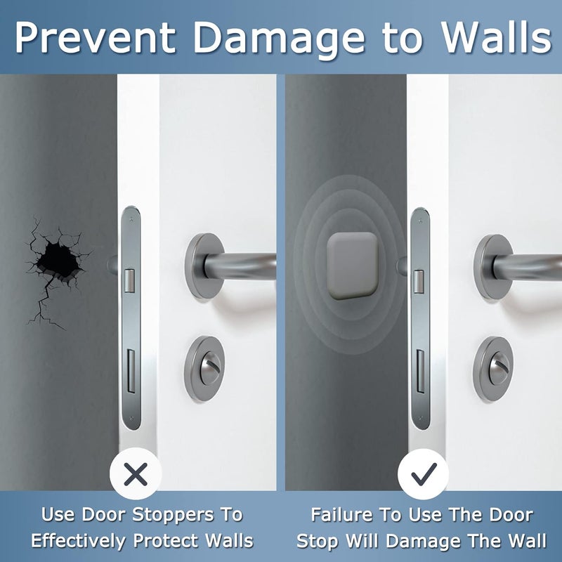 XoYoZo Door Stoppers Wall Protector Buffer Guard Doorknob Door Handle Bumper Self Adhesive Silencer Soft Rubber Crash Pad for Home Office - Image 4